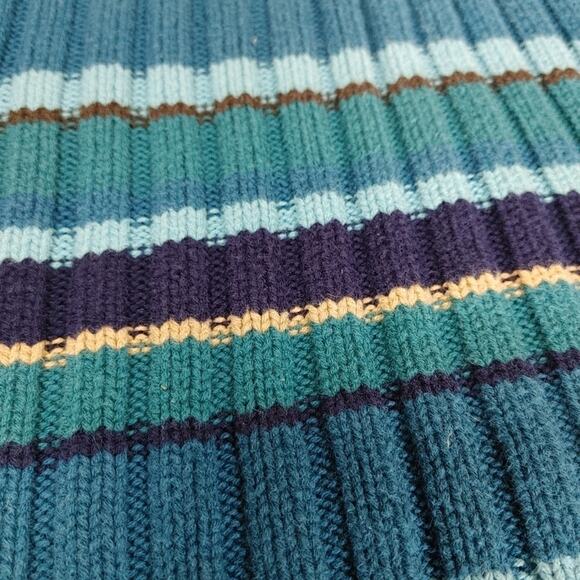 Eddie Bauer Size Small S Cotton Striped Stripes Blue Turtle Neck Sleeveless Ribb - Picture 8 of 11